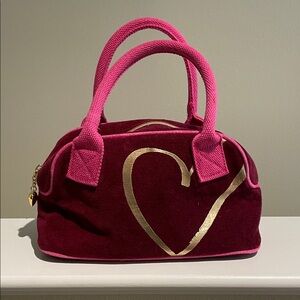 Victoria's Secret Pink and Gold Heart Satchel